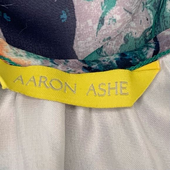 NWT Aaron Ashe Women’s M Green Polyester Abstract Print Sleeveless Maxi Dress - Picture 5 of 11